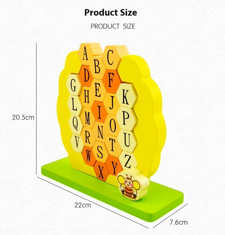 Fun Bees Wooden Stacking Toy – Educational, Parent-Child Interactive