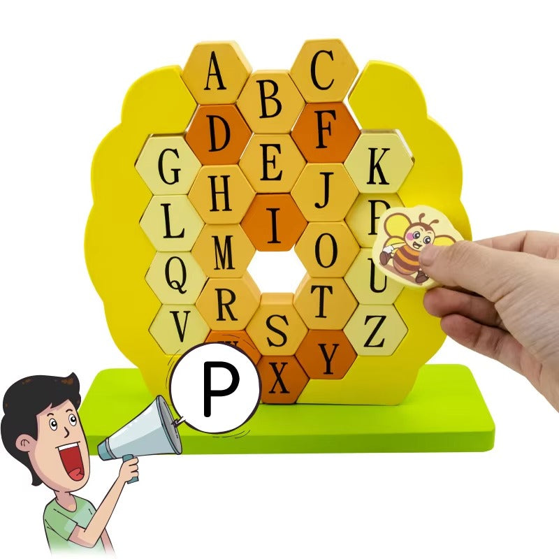 Fun Bees Wooden Stacking Toy – Educational, Parent-Child Interactive