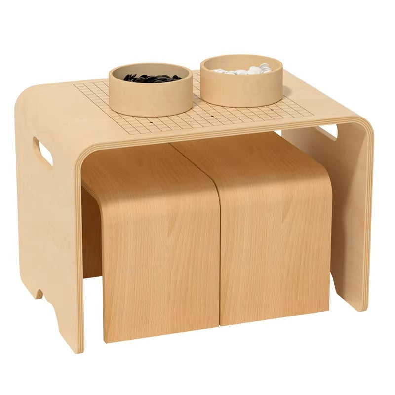 New Children's Preschool Wooden Furniture Set – Multi-functional Chess Board Activity Table & Chair Set