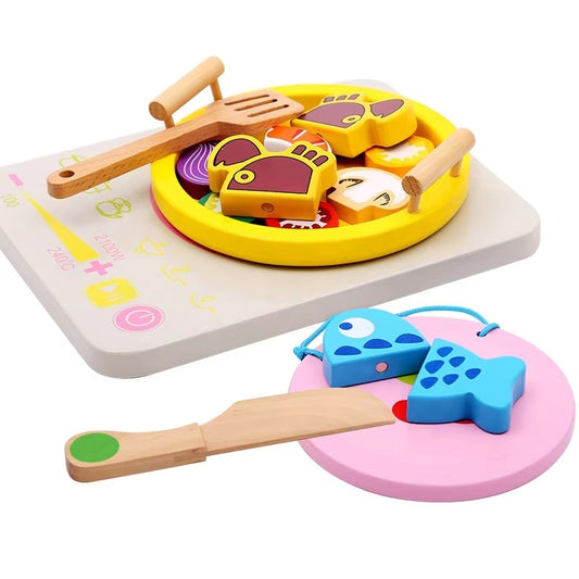 Kids Wooden Hot Pot Cooking Toy Set – Pretend Play, Miniature Food