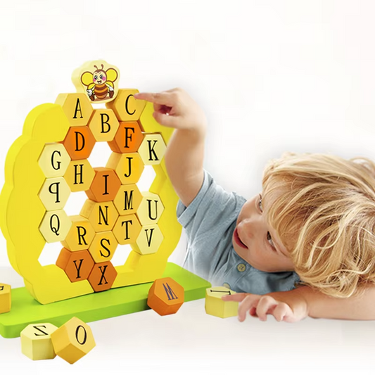 Fun Bees Wooden Stacking Toy – Educational, Parent-Child Interactive