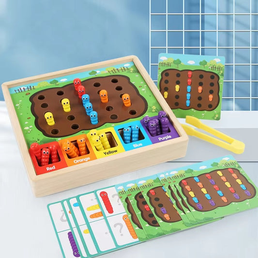 Wooden Insect Catching Game – Educational, Fine Motor Development, Color Matching, CPC CE, for Toddlers