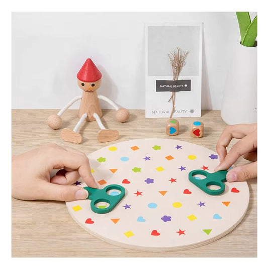 Wooden Early Educational Toys – Color & Geometric Shape Matching Board Game for Kids