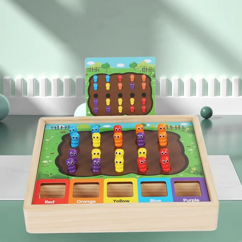 Wooden Insect Catching Game – Educational, Fine Motor Development, Color Matching, CPC CE, for Toddlers