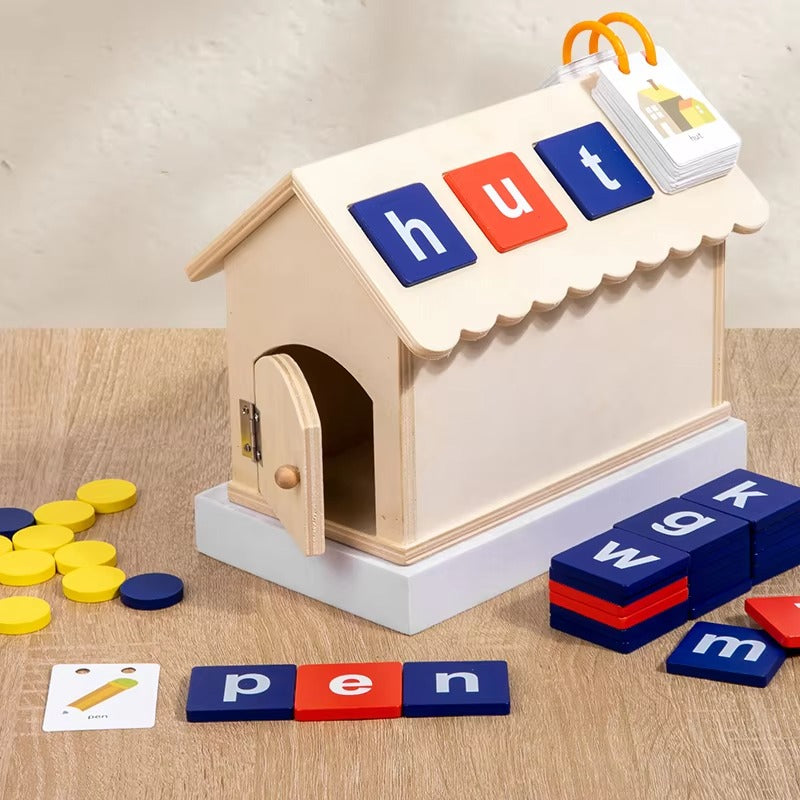 Montessori Busy House – Early Educational, Math & Alphabet Learning, Wooden Spelling Toy for Kids