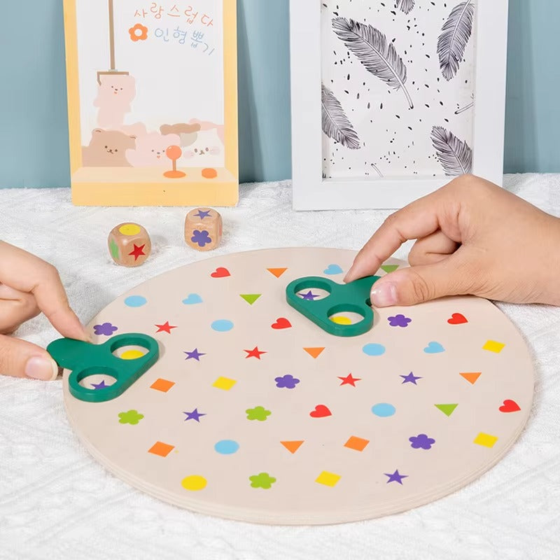 Wooden Early Educational Toys – Color & Geometric Shape Matching Board Game for Kids