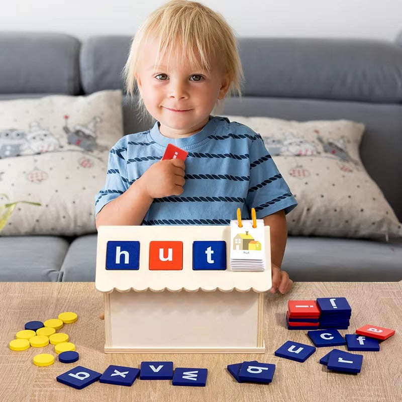 Montessori Busy House – Early Educational, Math & Alphabet Learning, Wooden Spelling Toy for Kids