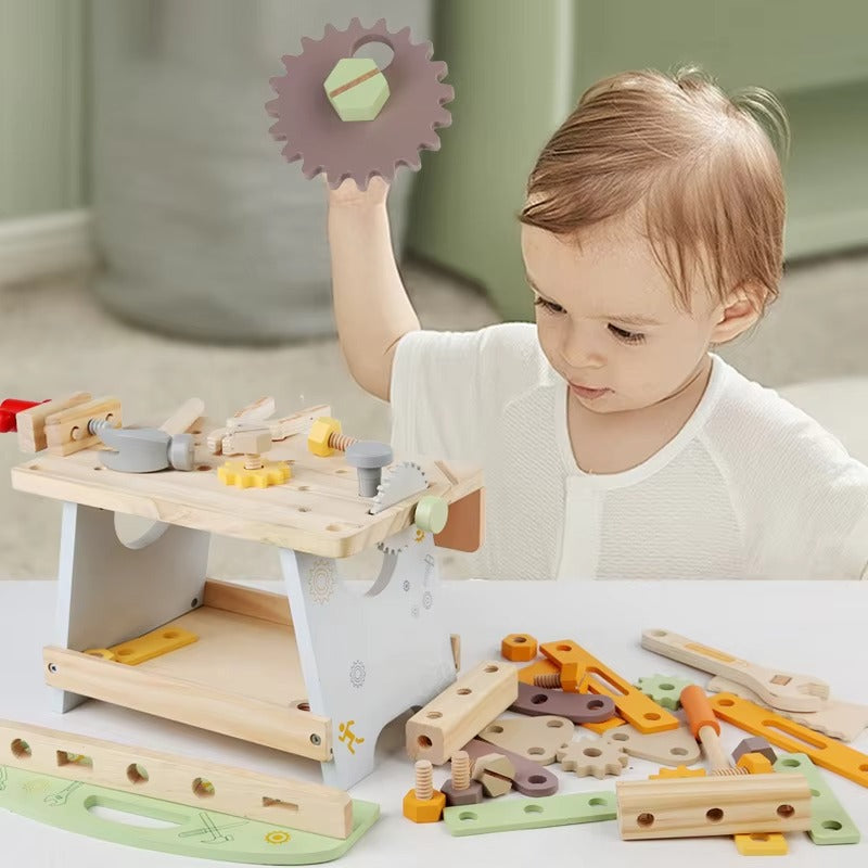 Children's Wooden Tool Kit – Toolbox Set, Enhances Hands-on Ability, DIY Gift for Kids