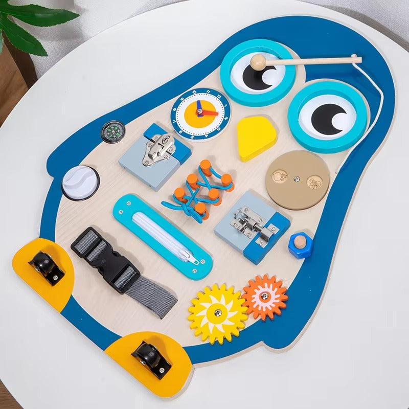 Wooden Sensory Montessori Busy Board – Activity, Educational, for Toddlers, Babies & Kids