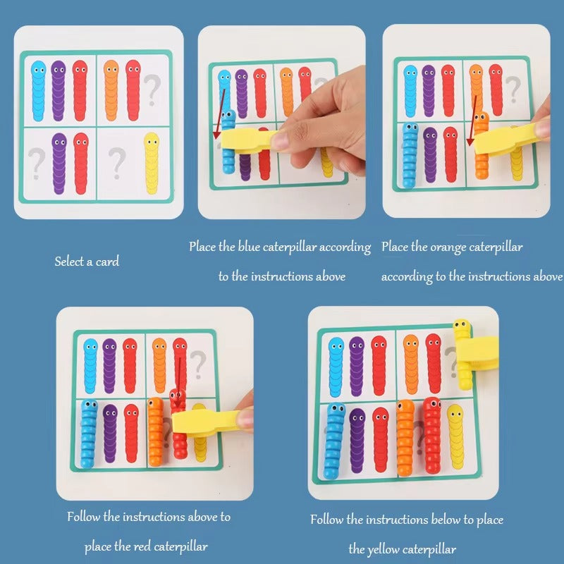 Wooden Insect Catching Game – Educational, Fine Motor Development, Color Matching, CPC CE, for Toddlers