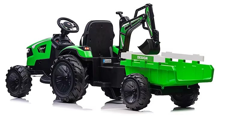 Hot Sale 24V Tractor Electric Ride-on Car – for Kids 3~8, Pedal Power, Two Motors, MP3, EVA Wheels, ASTM