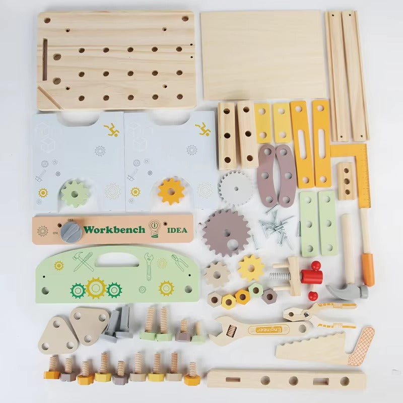 Children's Wooden Tool Kit – Toolbox Set, Enhances Hands-on Ability, DIY Gift for Kids