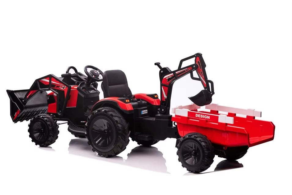 Hot Sale 24V Tractor Electric Ride-on Car – for Kids 3~8, Pedal Power, Two Motors, MP3, EVA Wheels, ASTM