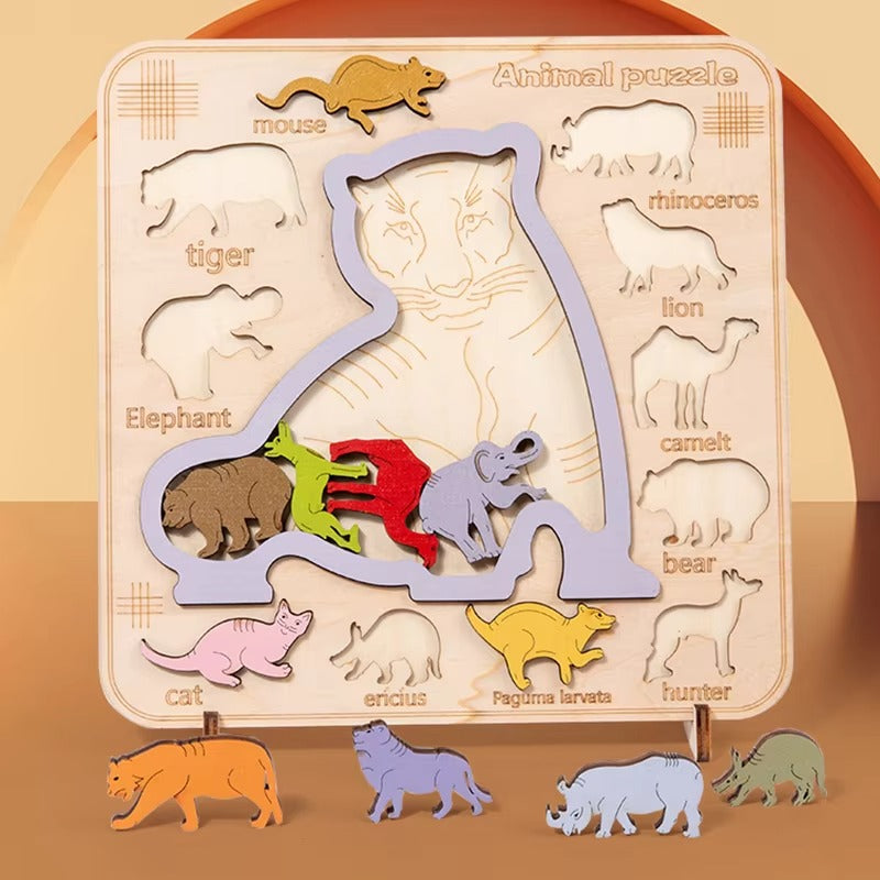 Free Custom Kids' Wooden 3D Puzzle – Jigsaw Toy, Cartoon Animal & 3D Dinosaur, for Toddlers